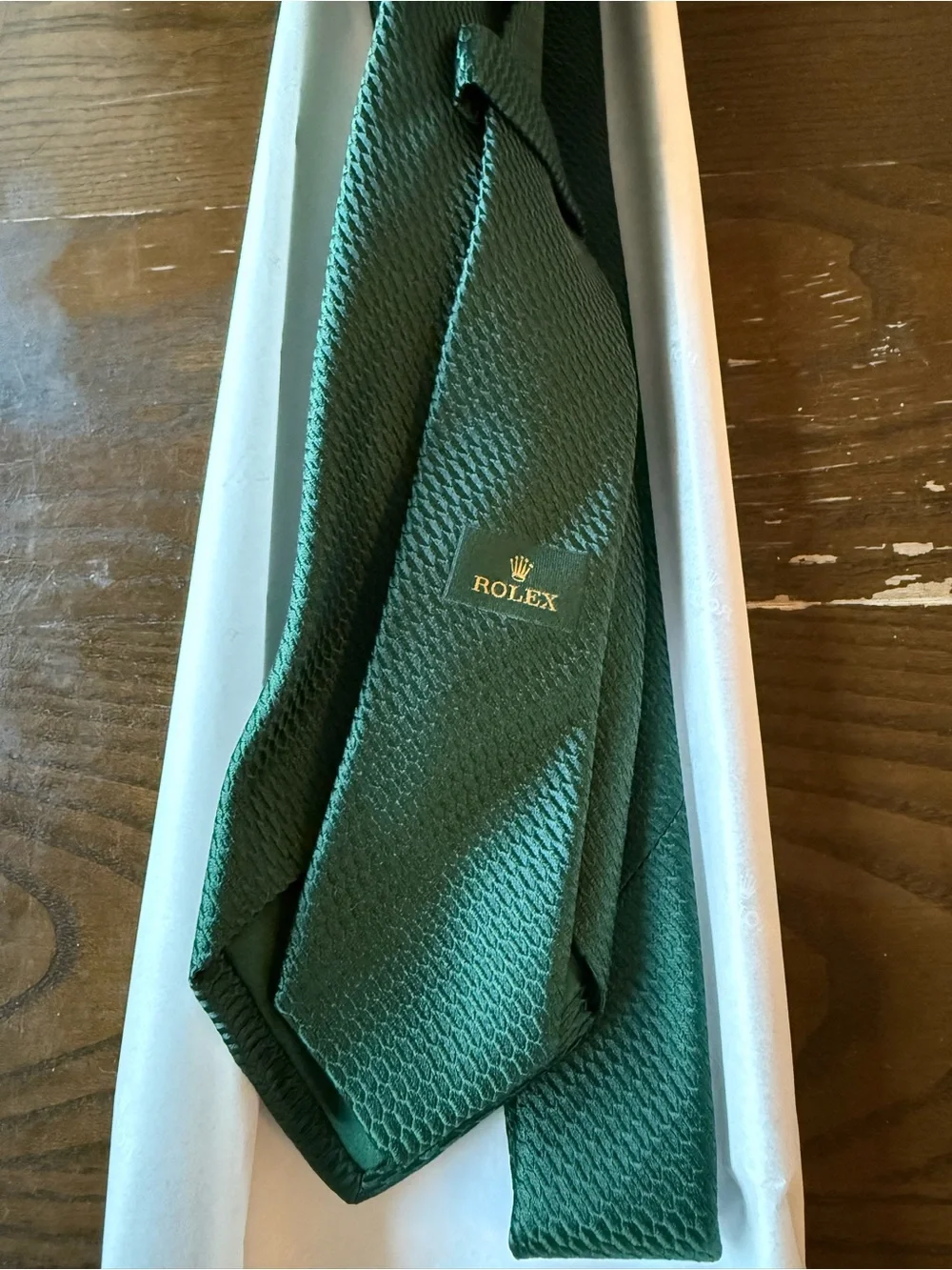 Rolex Green Fluted Motif Men's Tie